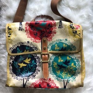Bird fossil long shoulder bag